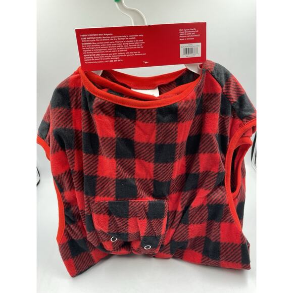 Red & Black Checkered Plaid Pet Pajamas SIZE Large NEW With Tags - Picture 4 of 6